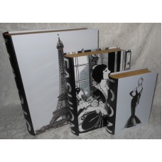 Set of 3 Punch Studio Silver Foil Paris Fashion Gift Keepsake Nesting Boxes NEW   372238005371